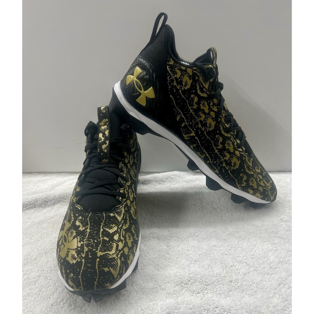 Under Armour Spotlight Lux Suede 2.0 Football Cleats Mens size 11 Black & Gold